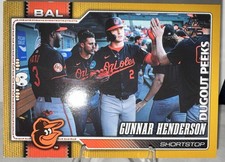 2026 Topps Celebration GUNNAR HENDERSON Dugout Peeks SSP Gold 19/50 #46 Orioles