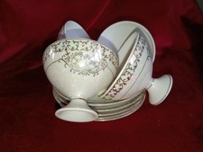 Vintage Japanese Luster Ware Tea Cups And Saucers