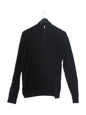 Burton Herren Pullover L schwarz Baumwolle mit Nylon Mock Neck Pulli