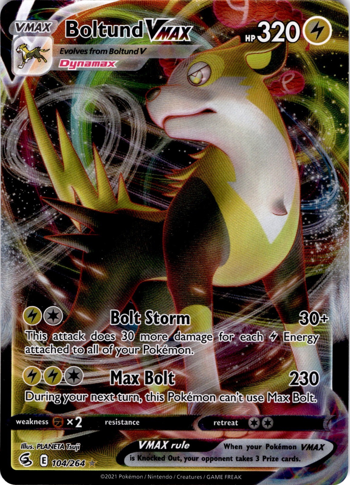 Boltund VMAX Holo Ultra Rare SWSH08: Fusion Strike 104/264 NM