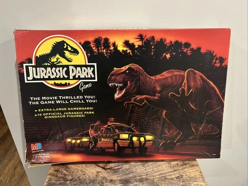 JURASSIC PARK GAME 1992 Dinosaur Movie COMPLETE Milton Bradley VTG Toy BOARDGAME