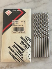 8 new Cleveland 9/32" List 2550 High Helix, Taper Length, HSS Twist Drills, USA
