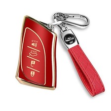 For Lexus Key Fob Cover Fit for 4 Buttons TPU Full Cover for Lexus ES350 Red