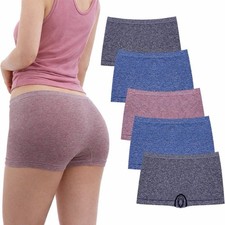Women's Boyshort Panties 5 Pack Cotton Stretch Breathable Soft Underwear Multico