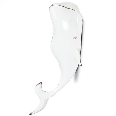 Antique White Whale Wall Decoration