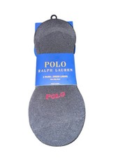 Polo Ralph Lauren Socks Mens Black 3 Pairs Dress Liners Non Slip Heal NEW