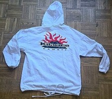 Vintage Crazy Shirts Hoodie Kilauea Hawaii White Oversized Sz L Hawaiian Volcano