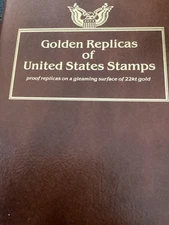 Collection of 72 Gold Replica Collectible Stamps 22 Karat Gold 1993-1995.