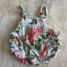 Angel Dear 100 Cotton Summer Romper Tropical Floral Size 3-6 Months
