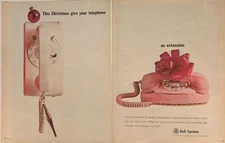1964 Bell System Telephone PRINT AD Christmas Rotary VTG 1960s Wall / Princess