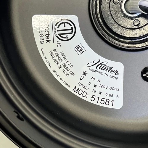 HUNTER Terrace Cove Outdoor Flushmount Fan 4196 CFM 37 Watts Black 51581 - Picture 6 of 18