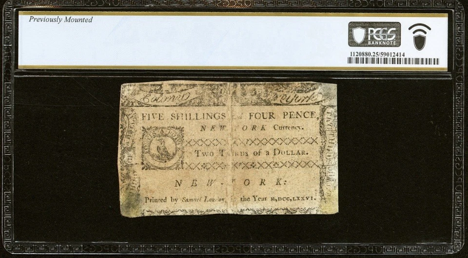 1776 NEW YORK, American Revolution Colonial $2/3 Currency Bank Note NY-190, PCGS - Image 2 of 4