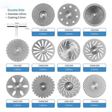 10Pcs Dental Saw Diamond Disc Wheel Porcelain Teeth Cutting Polishing Discs 22mm