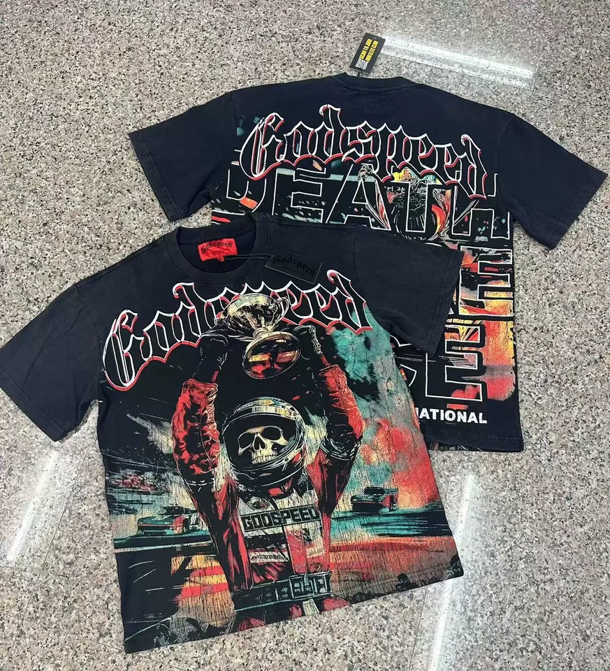 Godspeed short-sleeved heavy high street pure cotton printed round neck T-shirt8 - Image 4 of 4