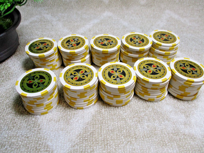 100 Ultimate Poker Chip Yellow $1000 Clay Composite Chips Home Games Crafts
