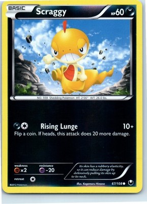 Scraggy Dark Explorers 67/108 Common Reverse Holo Pokemon Near Mint