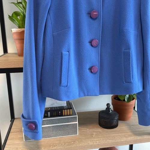 Louben Wool Cashmere Blend Woven Button Front Jacket, 10 - Picture 3 of 6