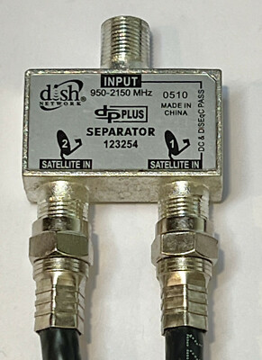 Dish Network Plus Separator 123254 with 4in cables