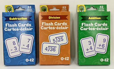 Teaching Tree: Subtraction/Division/addition Learning Flash Cards - Lot of 3