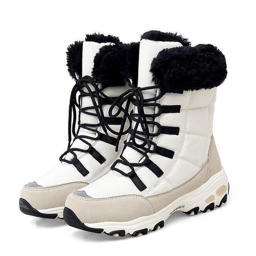 Ankle Boots for Women Winter Shoes Keep Warm Waterproof Snow Boots Lace-up - Picture 24 of 30