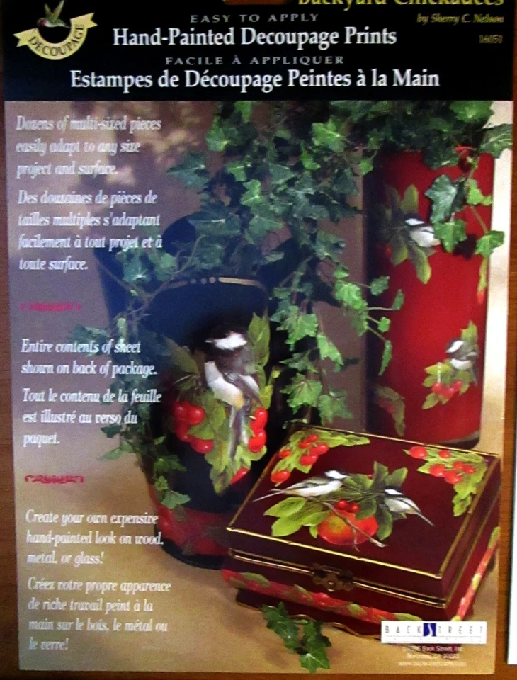 Impresiones decoupage pintadas a mano de ANITA'S S. C. Nelson patio trasero garbanzos Foto 3 de 4