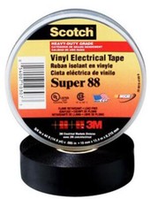 3M 88-SUPER-2X36YD Tapes Electrical Tape Rubber/Resin Black Polyvinyl Chlorid...