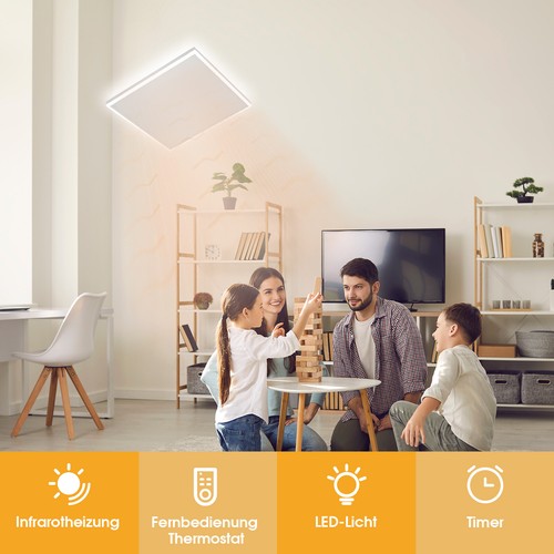 400W LED Decken Heizung Heizstrahler Infrarotheizung mit Thermostat Heizpaneel - Bild 7 von 11