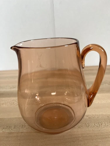 Vintage Clear Pink Depression Glass 7 1/2” Pitcher