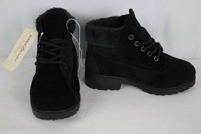 NEW Girls Black Lace Up Boots Size 11 Winter Fashion Shoes Dressy Casual 1" Heel image 2