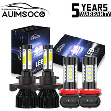 For Chevrolet Spark Hatchback 4-Door 2013-2016 LED Headlight Fog Light Bulbs Kit
