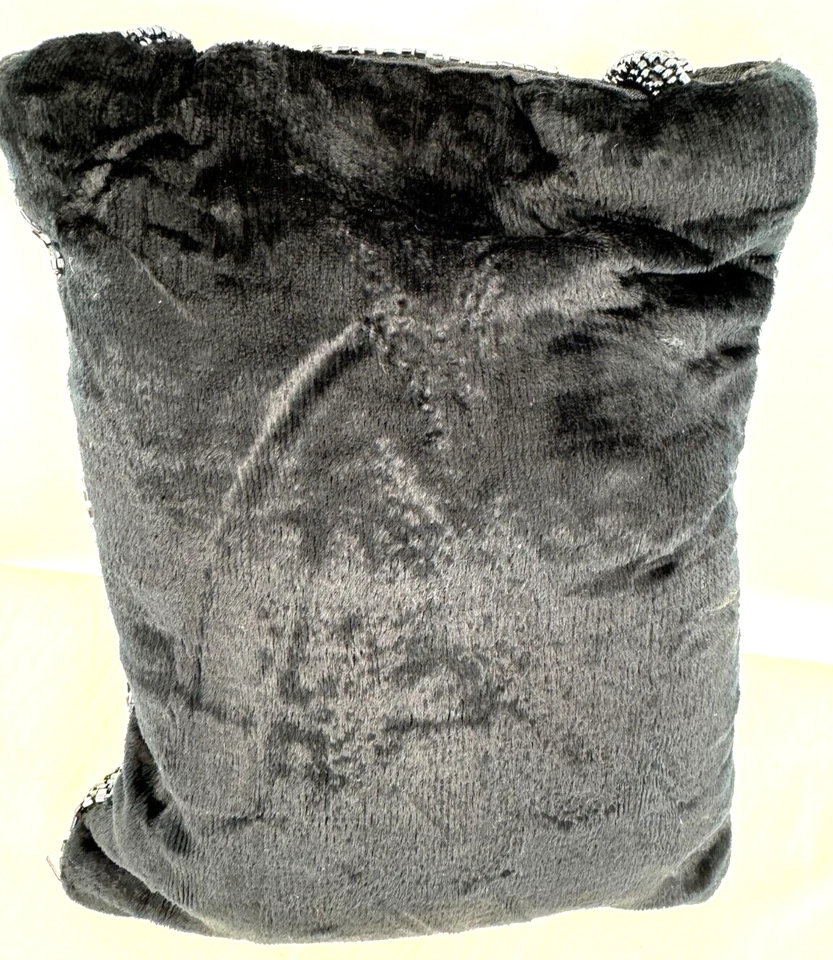 Bolso de mano vintage victoriano retro de terciopelo con cuentas de vidrio floral negro Foto 2 de 4