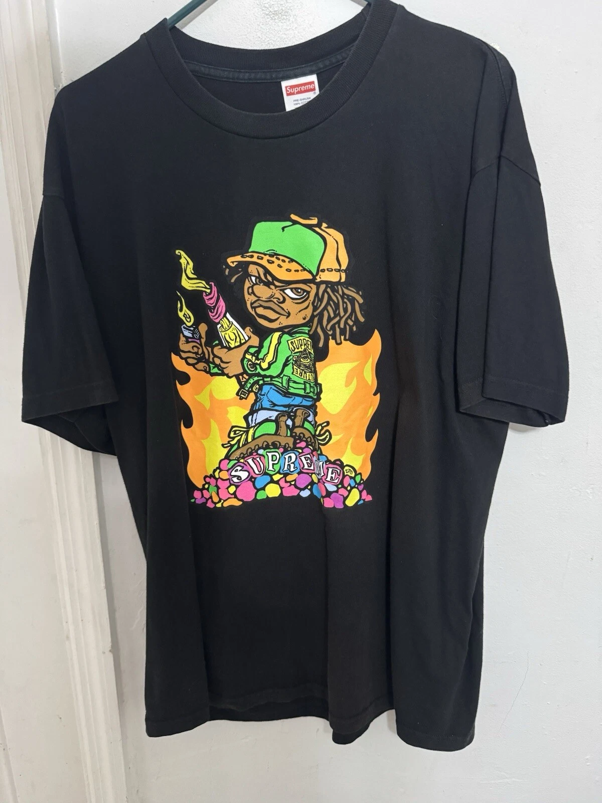 Tee shirt noir enfant Supreme Molotov taille L SS19 occasion 100% authentique 