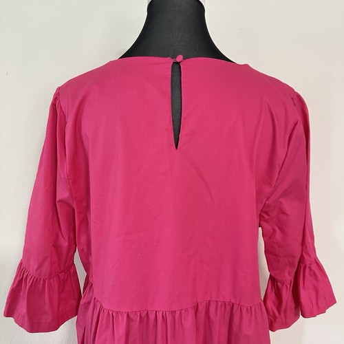 Forever New Women’s Frill Short Fuschi Pink Smock Dress 3/4 Length Size 14 - Picture 8 of 14