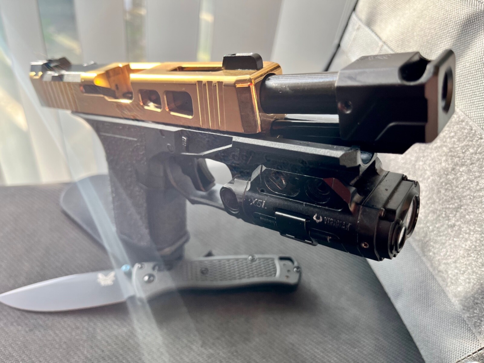 Glock 19 Complete Slide w/ Compensator Gen 3 G19 Gold Upper RMR Cut