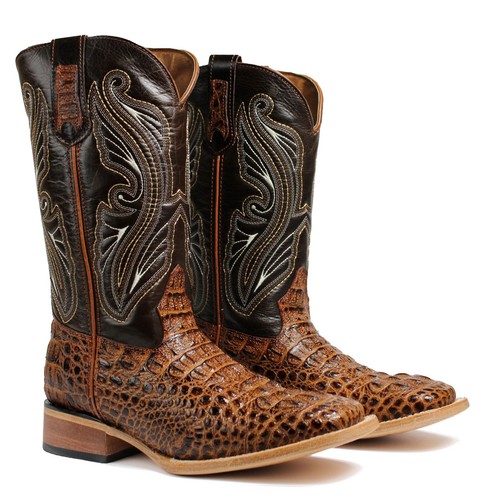 Leather Cowboy Boots Crocodile Print 