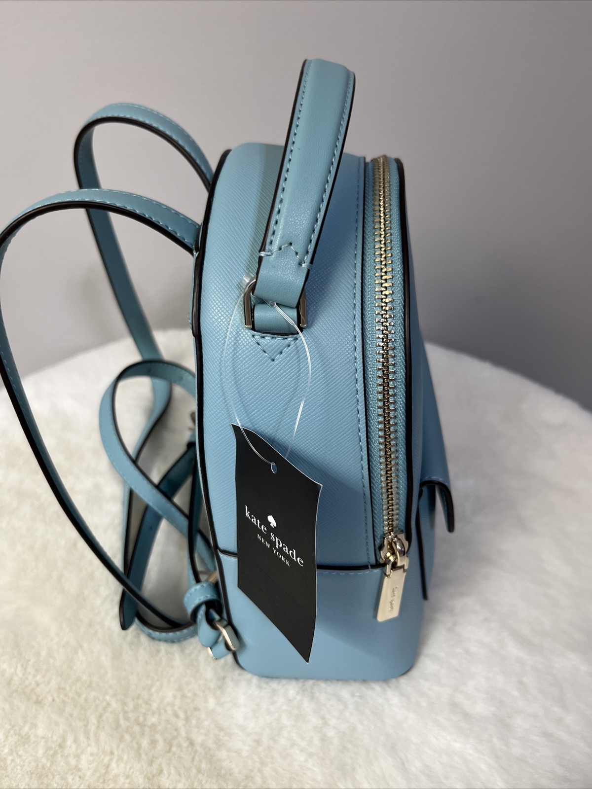 Mini Scyler New Kate Spade Schuyler Mini Backpack Leather Smoky Blue | eBay
