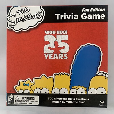 Simpsons Fn The Simpsons Fan Edition 25th Anniversary Trivia Board Game NO ...