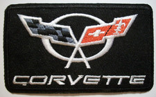 Corvette Patch GM Car Auto Racing 3 1/2" 2 1/8 Embroidered Iron Sew On