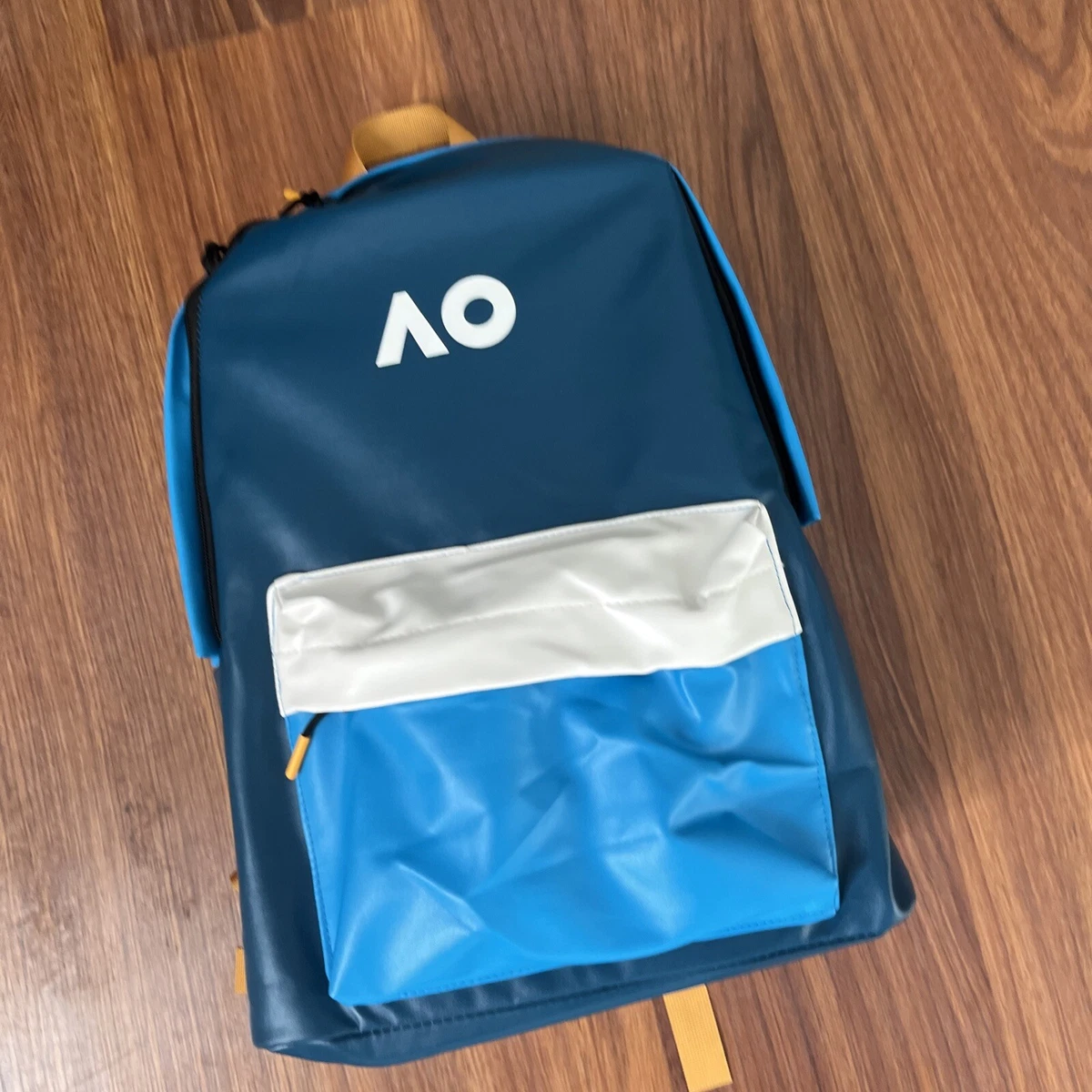 AO Australian Open Tennis Blue Bag Back Pack Tricolor Color Blocked Daypack