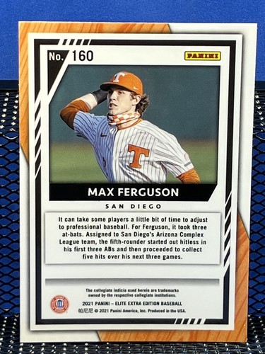 2021 Panini Elite MAX FERGUSON San Diego Padres Prospect - Picture 2 of 2