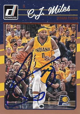 C.J. MILES INDIANA PACERS SIGNED CARD CAVALIERS JAZZ RAPTORS