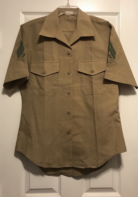usmc short sleeve khaki shirt