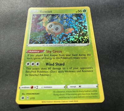 Rowlet 2022 McDonalds 2/15 Holo Foil Pokemon Holo Bleed & Error! RARE CARD | eBay Rowlet 2022 McDonalds 2/15 Holo Foil Pokemon Holo Bleed & Error! RARE CARD | eBay