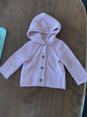 Old Navy Baby Girl Hooded Pink Sweater size 6-12 months