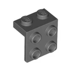 Lego Bricks 10x Dark Stone Grey 1x2 2x2 Angle Plate Bracket 6117972 21712 NEW