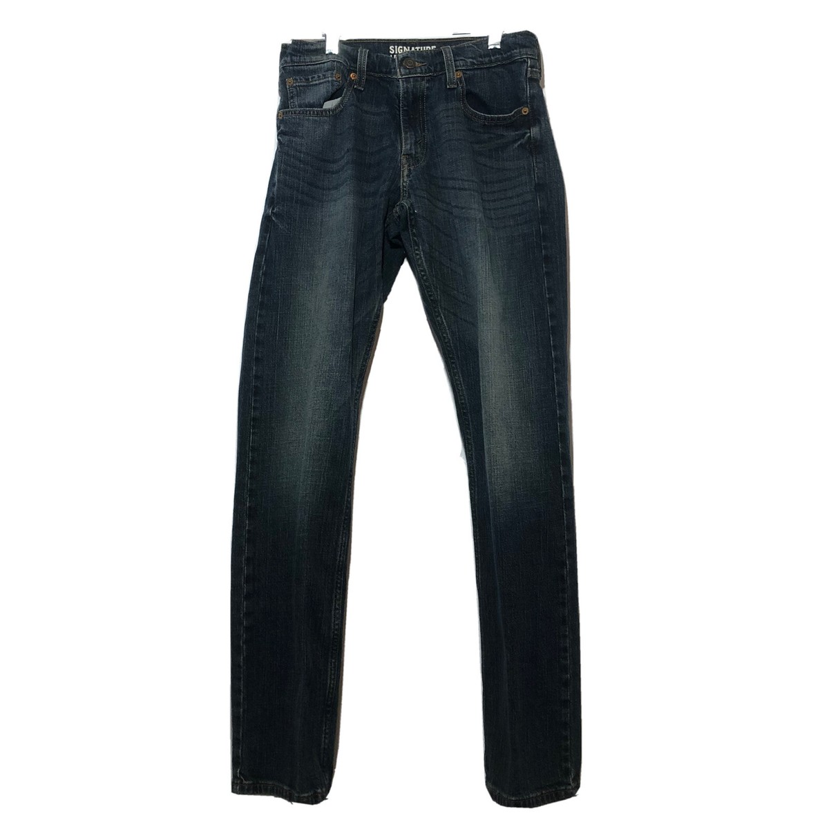 Levis Signature Gold Straight Leg Jeans Mens 30x32 Blue Stretch Dark Wash  Denim