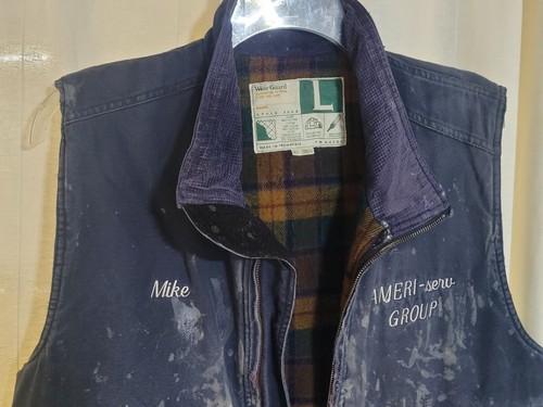 Vintage Distressed Chore Vest Jacket Shredded American Workwear L Thrashed XL - Picture 4 of 9