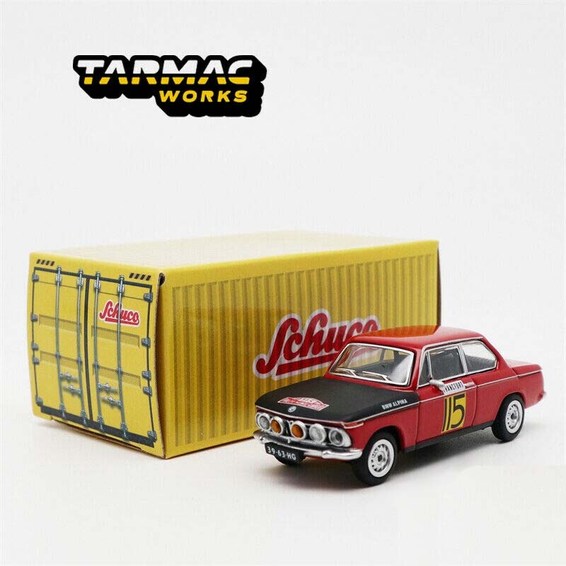 Tarmac Works x Schuco 1:64 BMW 2002 Rally Monte Carlo 1969 Red