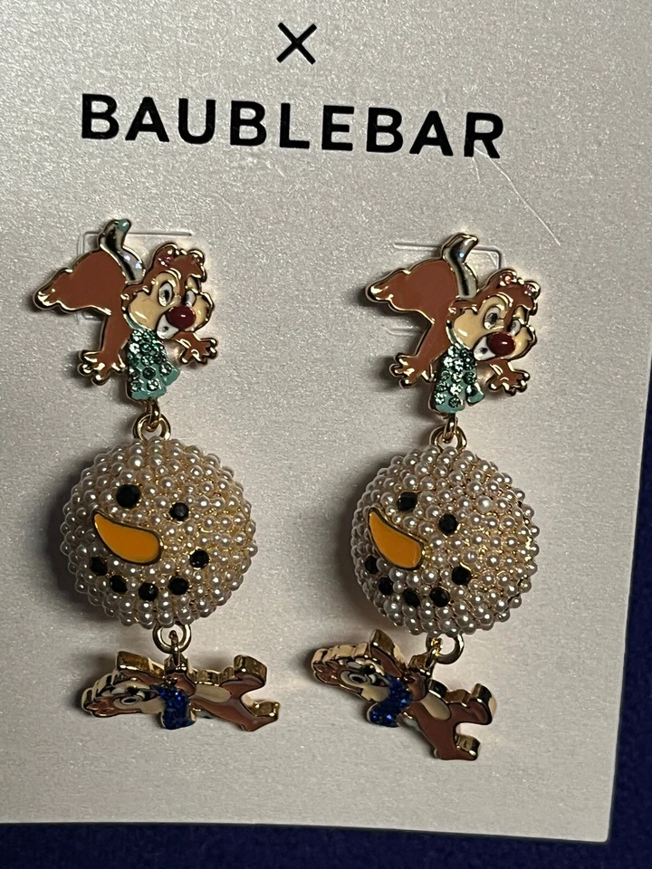 Pendientes Chip N Dale Holiday Baublebar Parks Disney NUEVOS 2023 Foto 2 de 4
