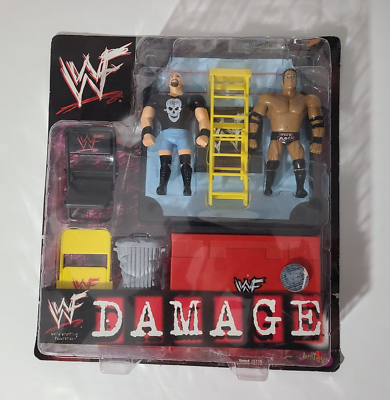 1999 WWF Just Toys BendEms Damage Toy Set w/ Stone Cold and The